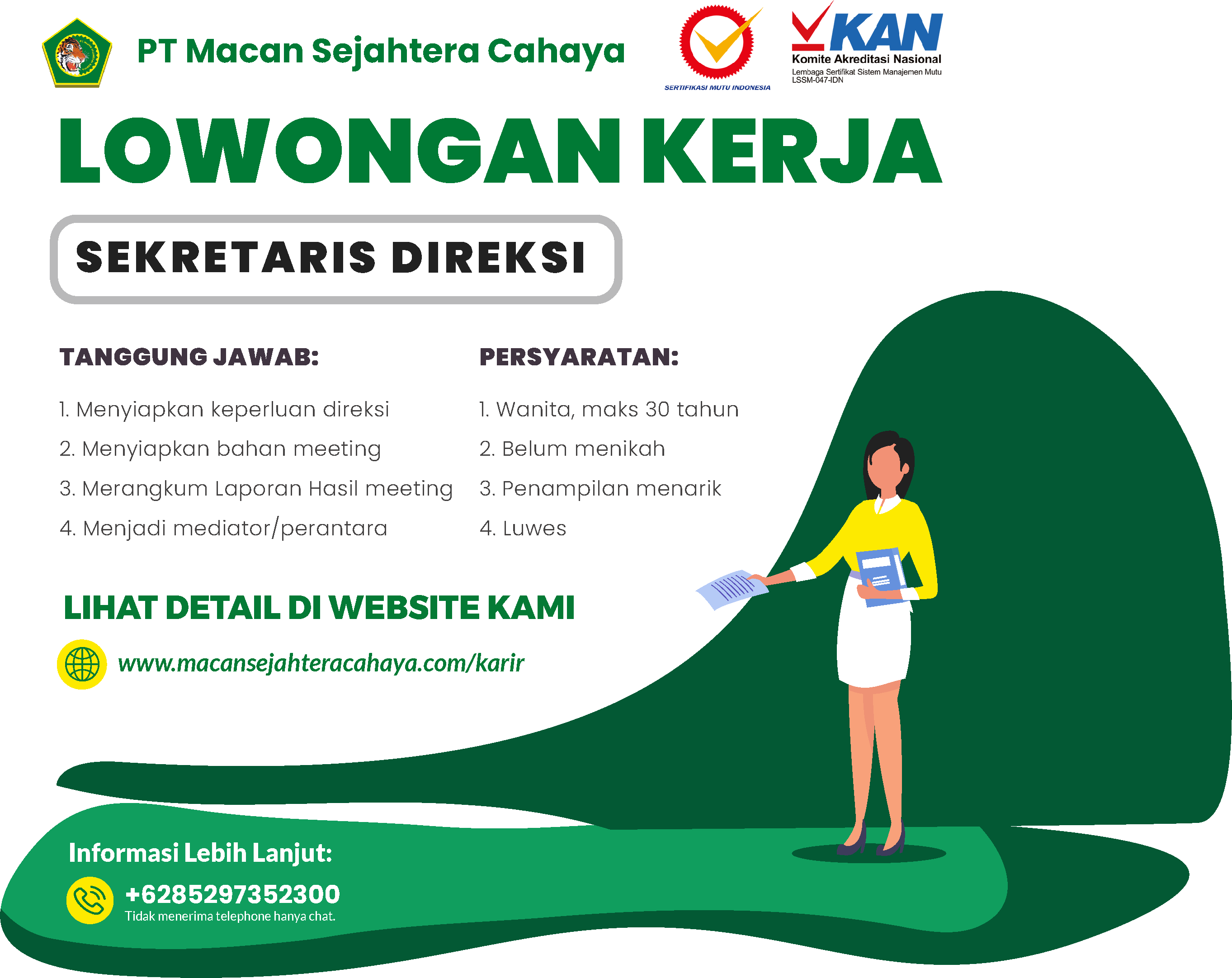 Loker Sekretaris Direksi